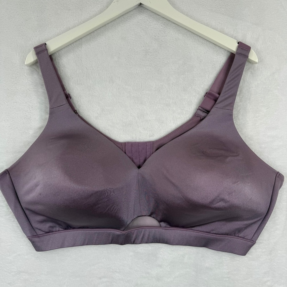 Cacique Purple Lightly Lined‎ No-Wire Bra 46DD Wireless Comfort A83570
